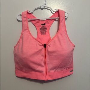 Avia Women's Seamless Zip Front Sports Bra Neon Pink XXXL